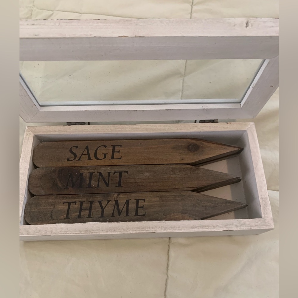 White Herb Box with Glass Lid